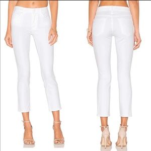 Mother The Looker Cropped Glass Slipper White 28 New